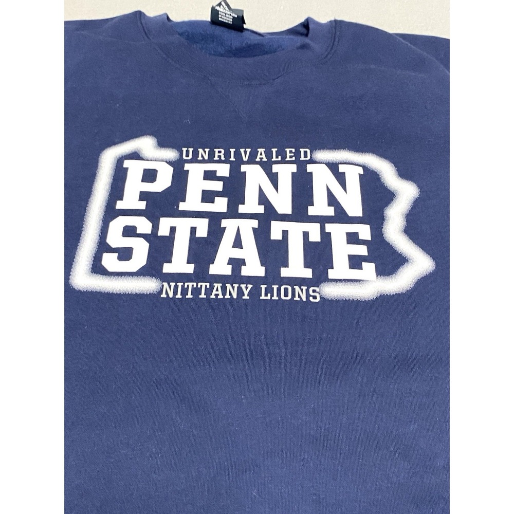 NWT J. America Penn State Fleece Sweater Mens XL Navy Blue Crew Neck Pullover - Picture 4 of 8